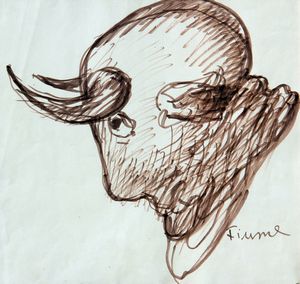 Salvatore Fiume - Testa di toro omaggio a Santiago Palet