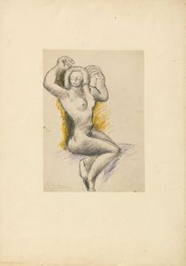 Charles-edouard Jeanneret-gris Le Corbusier - Mulatresse nue, assise, aux bras levés