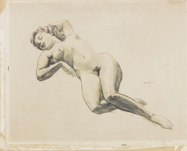 Nudo femminile sdraiato  - Asta Arte Moderna e Contemporanea - Associazione Nazionale - Case d'Asta italiane