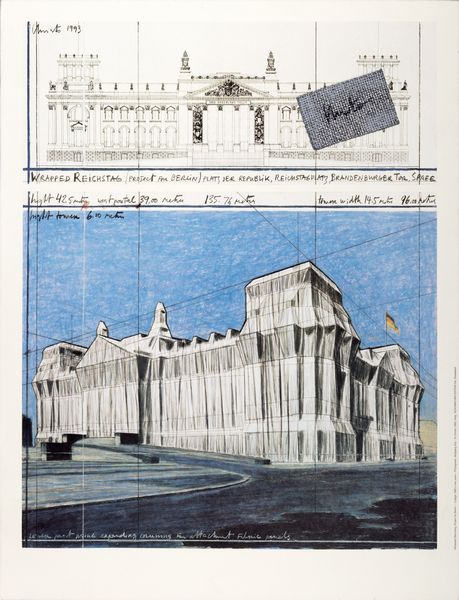 ,Christo : Wrapped Reichstag, project for Berlin  - Asta Grafica internazionale e Multipli d'Autore - Associazione Nazionale - Case d'Asta italiane