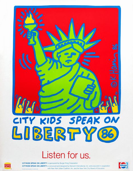 ,Keith Haring : City Kids Speak on Liberty  - Asta Grafica internazionale e Multipli d'Autore - Associazione Nazionale - Case d'Asta italiane