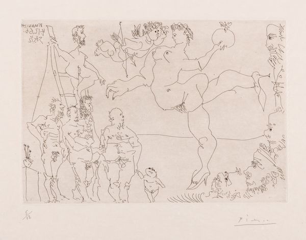 ,Pablo Picasso : Scene de cirque avec Venus et la pomme d'or, et un amour  - Asta Grafica internazionale e Multipli d'Autore - Associazione Nazionale - Case d'Asta italiane