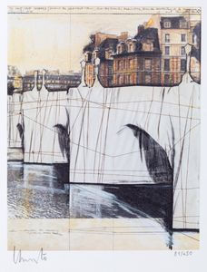 ,Christo - The pont neuf wrapped, Project for Paris, 1976