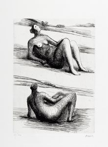 ,Henry Moore - Two reclining figures