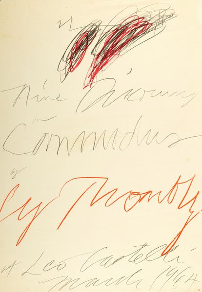 ,Cy Twombly : Nine discourses on Commodus by Cy Twombly at Leo Castelli  - Asta Arte Moderna e Contemporanea - Parte I - Associazione Nazionale - Case d'Asta italiane