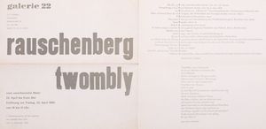 ,Cy Twombly - Rauschenberg e Twombly