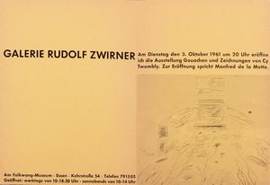 ,Cy Twombly - Galerie Rudolf Zwirner