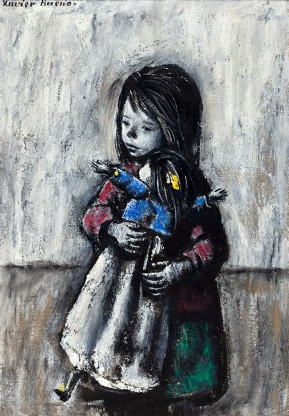 ,Xavier Bueno : Bambina con bambola  - Asta Arte Moderna e Contemporanea - Parte II - Associazione Nazionale - Case d'Asta italiane