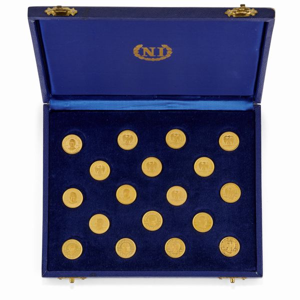 Cofanetto di monete in oro titolo 900/1000  - Asta Gioielli - Associazione Nazionale - Case d'Asta italiane