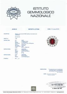 ANELLO CON RUBINO BIRMANO E DIAMANTI  - Asta Gioielli - Associazione Nazionale - Case d'Asta italiane