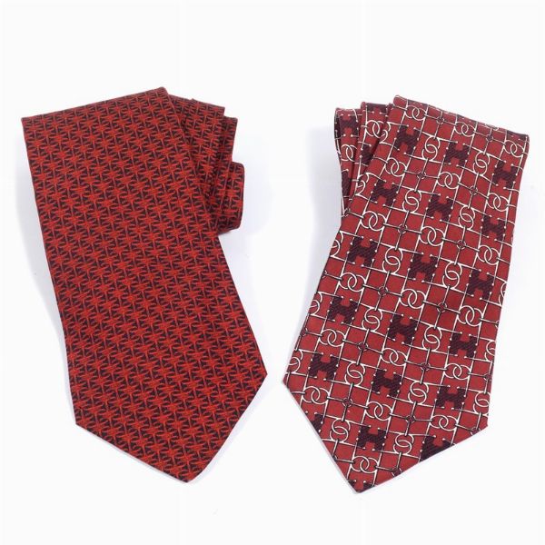 HERMES COPPIA CRAVATTE  - Asta Vintage: borse e accessori di Hermes, Louis Vuitton e altre grandi maison  - Associazione Nazionale - Case d'Asta italiane
