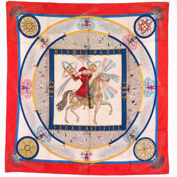 HERMES FOULARD �FEUX D�ARTIFICE�  - Asta Vintage: borse e accessori di Hermes, Louis Vuitton e altre grandi maison  - Associazione Nazionale - Case d'Asta italiane