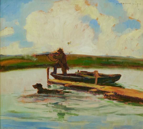 ,Carlo Domenici : Caccia in padule  - Asta Asta di Arte Moderna e Contemporanea - Associazione Nazionale - Case d'Asta italiane