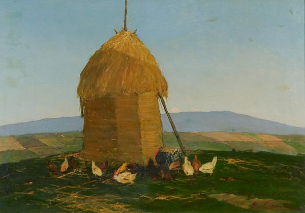 ,Giovanni Lomi : Pagliaio con galline e taccchino  - Asta Asta di Arte Moderna e Contemporanea - Associazione Nazionale - Case d'Asta italiane