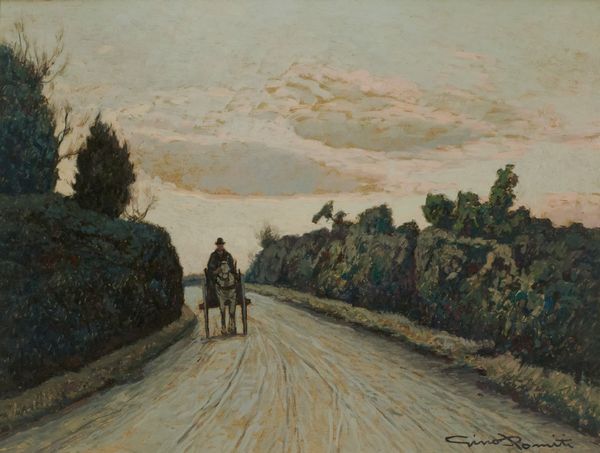 ,Gino Romiti : Strada con calesse  - Asta Asta di Arte Moderna e Contemporanea - Associazione Nazionale - Case d'Asta italiane