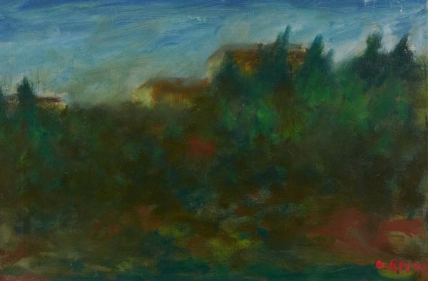 ,OTTONE ROSAI : Paesaggio con alberi e case  - Asta Asta di Arte Moderna e Contemporanea - Associazione Nazionale - Case d'Asta italiane