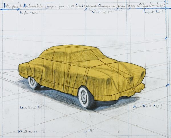 ,Christo : Wrapped Automobile, Project for 1950 Studebaker Champion, Series 9G Coup  - Asta Asta di Arte Moderna e Contemporanea - Associazione Nazionale - Case d'Asta italiane