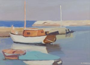 ,Giovanni March - Barche al porto