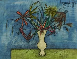 ,Bernard Buffet - Vaso di fiori