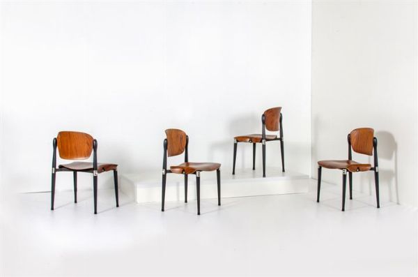 GERLI EUGENIO Quattro sedie mod. S83  - Asta 143 Asta Sant'Agostino: Design - I - Associazione Nazionale - Case d'Asta italiane