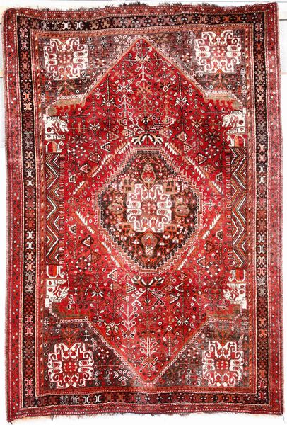 Tappeto Shiraz, sud Persia met XX secolo  - Asta Tappeti - Associazione Nazionale - Case d'Asta italiane