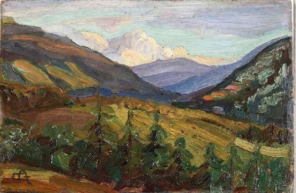 Pittore del XX secolo Paesaggio montano  - Asta Dipinti del XIX e XX secolo | Cambi Time - Associazione Nazionale - Case d'Asta italiane