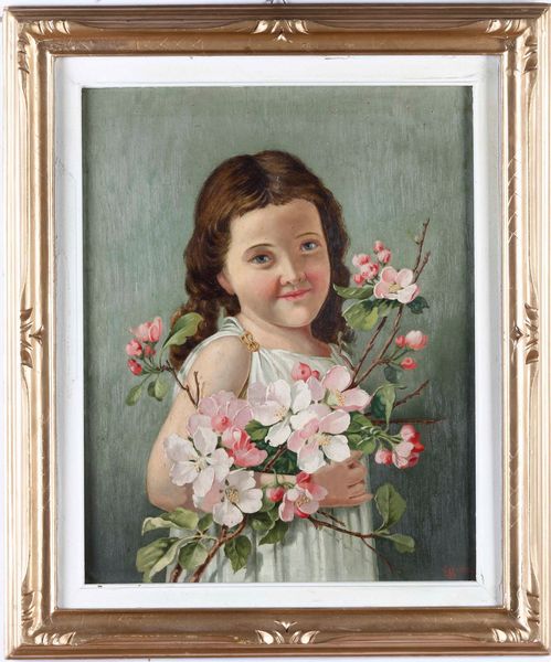 Salvatore Marchesi (1852-1926) Bambina con fiori di ciliegio  - Asta Dipinti del XIX e XX secolo | Cambi Time - Associazione Nazionale - Case d'Asta italiane