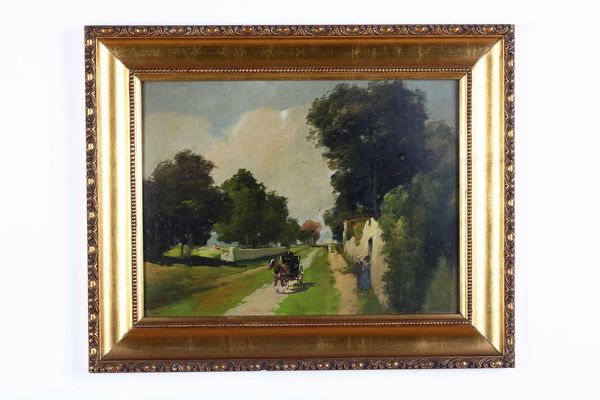 Anonimo del XIX secolo Passeggiate con cavalli  - Asta Dipinti del XIX e XX secolo | Cambi Time - Associazione Nazionale - Case d'Asta italiane