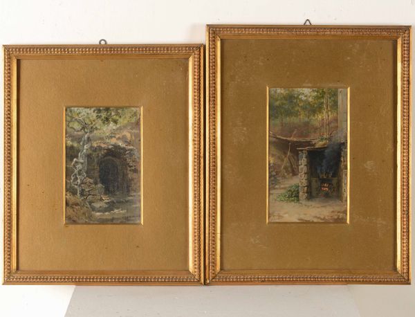 Siglati LGS Scorci di casa di campagna  - Asta Dipinti del XIX e XX secolo | Cambi Time - Associazione Nazionale - Case d'Asta italiane