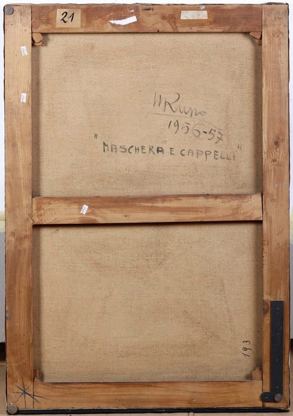 ,Mario Russo : Maschera e Cappelli  - Asta Dipinti del XIX e XX secolo | Cambi Time - Associazione Nazionale - Case d'Asta italiane