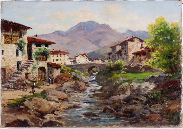 ,Silvio Poma : Veduta di paese con ruscello; Vedute dl paese con lago  - Asta Dipinti del XIX e XX secolo | Cambi Time - Associazione Nazionale - Case d'Asta italiane