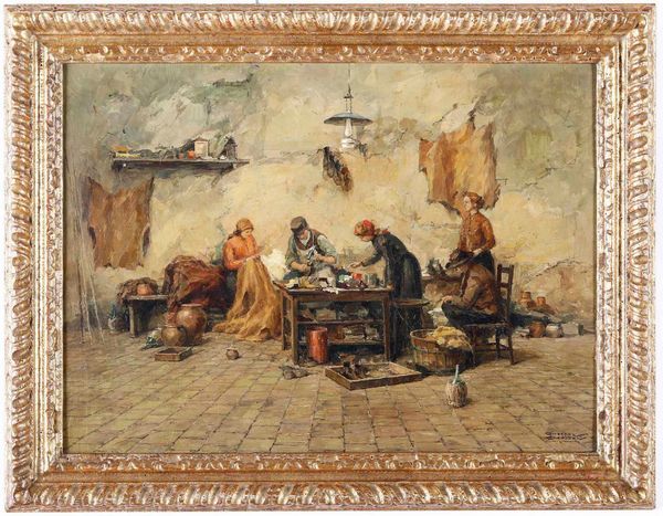 ,Giuseppe Gheduzzi : Interno di bottega di calzolaio  - Asta Dipinti del XIX e XX secolo | Cambi Time - Associazione Nazionale - Case d'Asta italiane