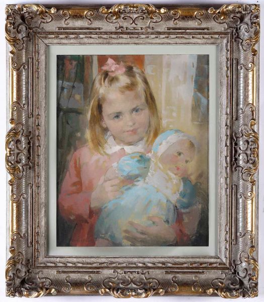 Dalle Coste Piero Bambina con bambola  - Asta Dipinti del XIX e XX secolo | Cambi Time - Associazione Nazionale - Case d'Asta italiane