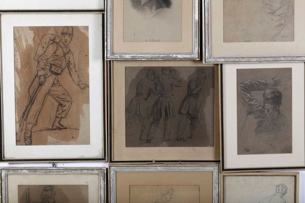 ,Raffaele Pontremoli : Lotto di 11 disegni su carta  - Asta Dipinti del XIX e XX secolo | Cambi Time - Associazione Nazionale - Case d'Asta italiane