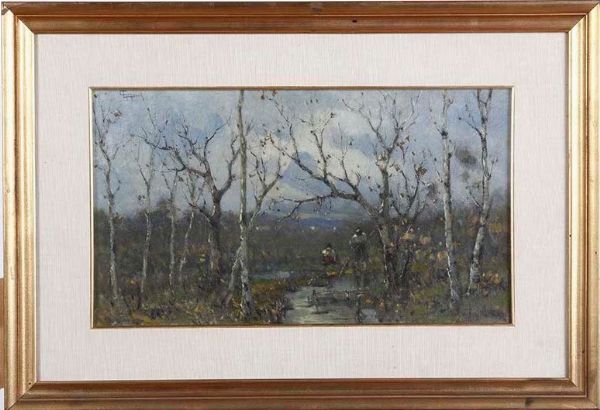 Pittore del XIX-XX secolo Alberi e stagno  - Asta Dipinti del XIX e XX secolo | Cambi Time - Associazione Nazionale - Case d'Asta italiane
