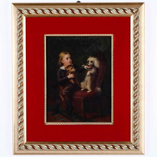 Scuola inglese, XIX secolo Fanciullo con animale  - Asta Dipinti del XIX e XX secolo | Cambi Time - Associazione Nazionale - Case d'Asta italiane