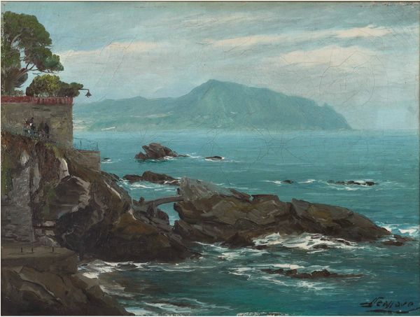 ,Saverio Seassaro : Veduta costiera  - Asta Dipinti del XIX e XX secolo | Cambi Time - Associazione Nazionale - Case d'Asta italiane