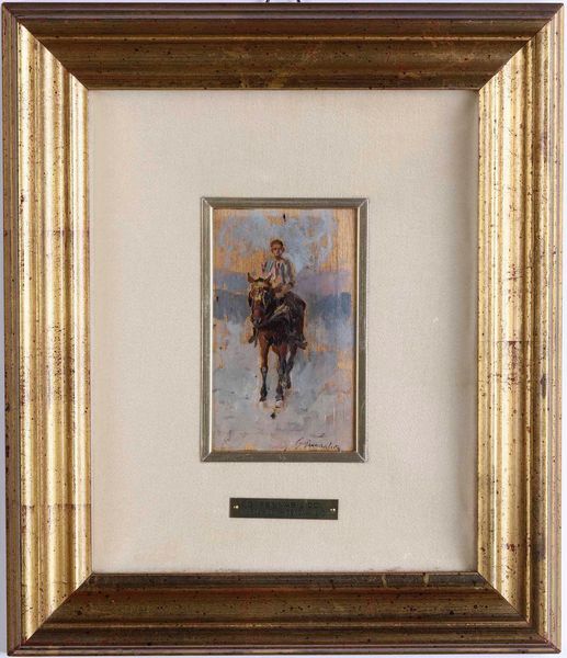,Giuseppe Pennasilico : Ragazzo a cavallo  - Asta Dipinti del XIX e XX secolo | Cambi Time - Associazione Nazionale - Case d'Asta italiane