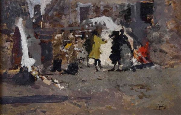 ,Mosè Bianchi : Scena veneziana nel Settecento  - Asta Dipinti del XIX e XX secolo | Cambi Time - Associazione Nazionale - Case d'Asta italiane