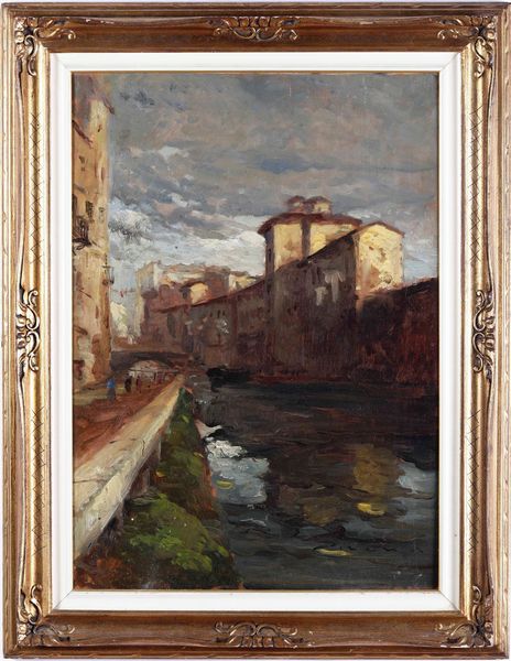 ,Umberto Ziveri : Magazzini del sale lungo i Navigli a Milano  - Asta Dipinti del XIX e XX secolo | Cambi Time - Associazione Nazionale - Case d'Asta italiane