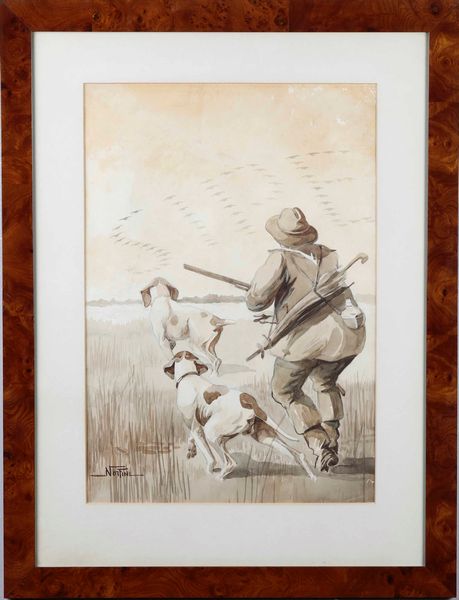 Pittore del XIX-XX secolo Cacciatore e cani  - Asta Dipinti del XIX e XX secolo | Cambi Time - Associazione Nazionale - Case d'Asta italiane