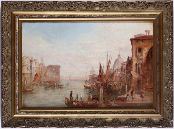,Alfred Pollentine : Veduta del Canal Grande  - Asta Dipinti del XIX e XX secolo | Cambi Time - Associazione Nazionale - Case d'Asta italiane