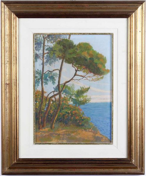 ,Giovanni Battista Bassano : Pini e corbezzoli sul mare  - Asta Dipinti del XIX e XX secolo | Cambi Time - Associazione Nazionale - Case d'Asta italiane