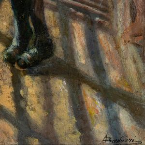 ,Alessandro Barbieri : Paesaggio con fanciullo  - Asta Dipinti del XIX e XX secolo | Cambi Time - Associazione Nazionale - Case d'Asta italiane