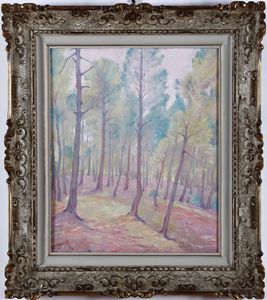 ,Paolo Rodocanachi : In pineta  - Asta Dipinti del XIX e XX secolo | Cambi Time - Associazione Nazionale - Case d'Asta italiane