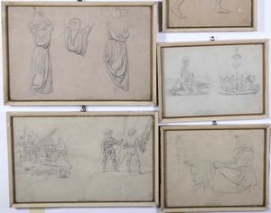 ,Raffaele Pontremoli : Lotto di 11 disegni su carta  - Asta Dipinti del XIX e XX secolo | Cambi Time - Associazione Nazionale - Case d'Asta italiane