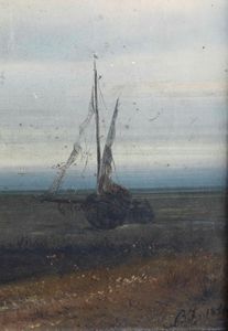 B.F. 1871 Paesaggio campestre con figure  - Asta Dipinti del XIX e XX secolo | Cambi Time - Associazione Nazionale - Case d'Asta italiane