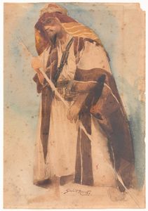 ,Giulio Rosati : Anziano con bastone<BR>Contadina  - Asta Dipinti del XIX e XX secolo | Cambi Time - Associazione Nazionale - Case d'Asta italiane