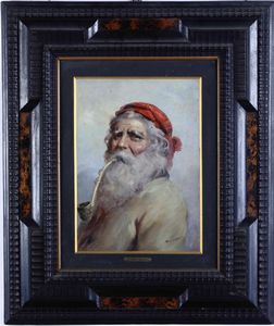 ,Athos Brioschi - Ritratto di anziano con pipa