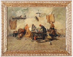 ,Giuseppe Gheduzzi - Interno di bottega di calzolaio